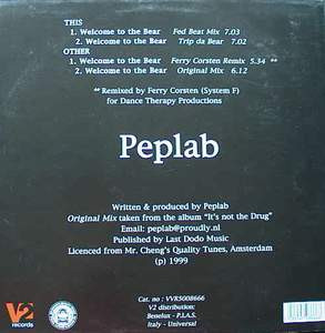 Peplab - Welcome To The Bear | V2 Records (VVR5008666) - 2 Peplab - Welcome To The Bear | V2 Records (VVR5008666) - 2