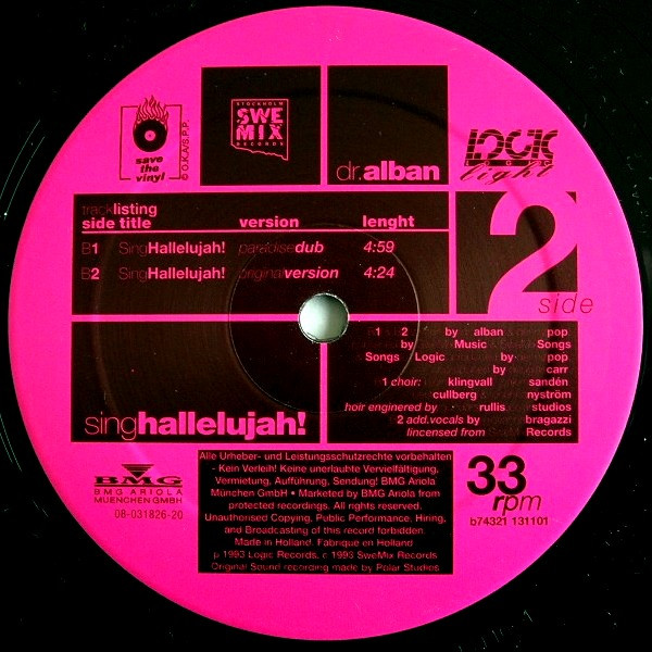 Dr. Alban - Sing Hallelujah! | SweMix Records (74321 131101) - 4 Dr. Alban - Sing Hallelujah! | SweMix Records (74321 131101) - 4