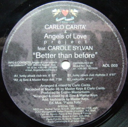 Angels Of Love - Better Than Before | Angels Of Love Records (AOL 003) - 3 Angels Of Love - Better Than Before | Angels Of Love Records (AOL 003) - 3