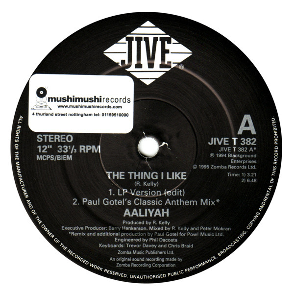 Aaliyah - The Thing I Like | Jive (JIVE T 382) - 2