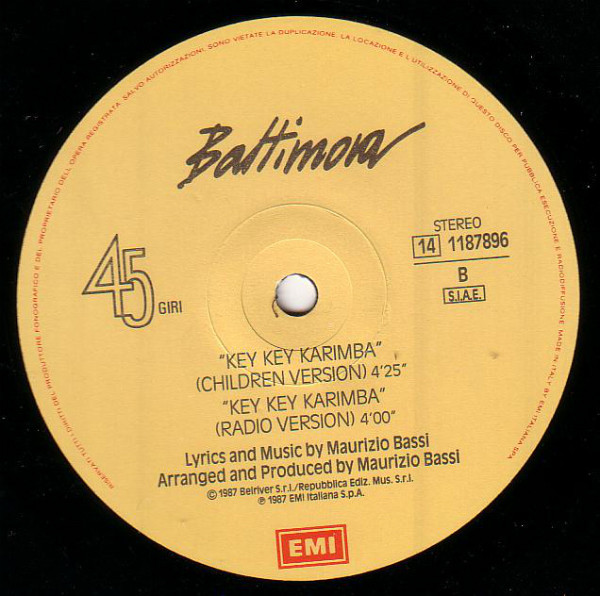 Baltimora - Key Key Karimba | EMI (14 1187896) - 4