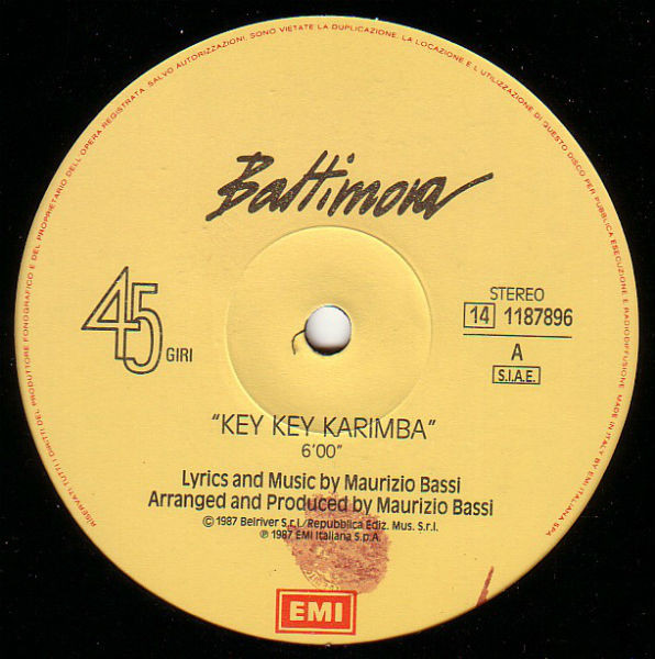 Baltimora - Key Key Karimba | EMI (14 1187896) - 3