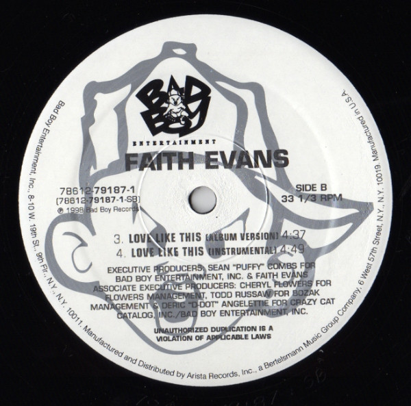 Faith Evans - Never Knew Love Like This (Remix) | Bad Boy Entertainment (78612-79187-1) - 4 Faith Evans - Never Knew Love Like This (Remix) | Bad Boy Entertainment (78612-79187-1) - 4