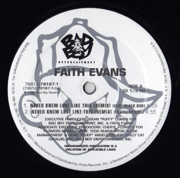 Faith Evans - Never Knew Love Like This (Remix) | Bad Boy Entertainment (78612-79187-1) - 3 Faith Evans - Never Knew Love Like This (Remix) | Bad Boy Entertainment (78612-79187-1) - 3