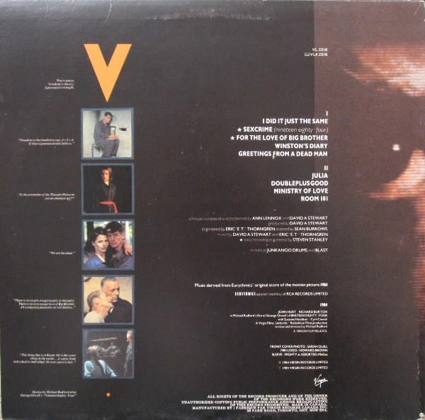 Eurythmics - 1984 (For The Love Of Big Brother) | Virgin (VL 2318) - 2