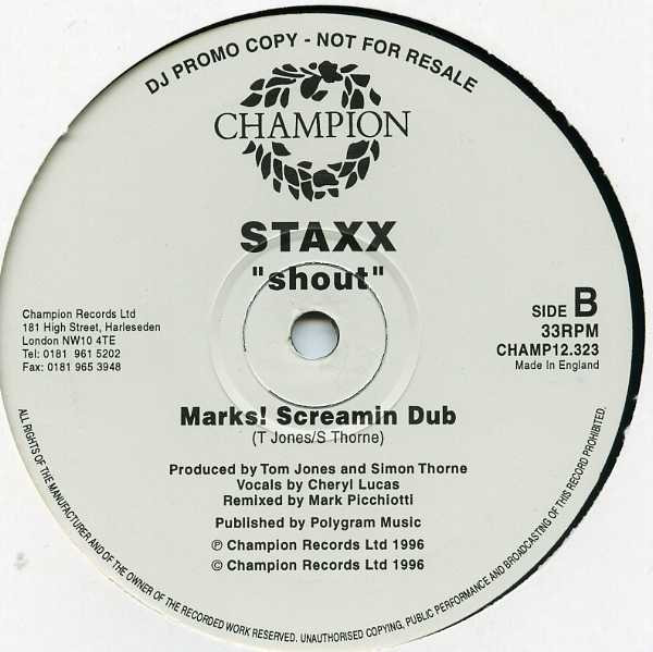 Staxx - Shout | Champion (CHAMP12.323) - 2 Staxx - Shout | Champion (CHAMP12.323) - 2