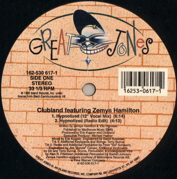 Clubland Featuring Zemya Hamilton - Hypnotized | Great Jones (162-530 617-1) - 3 Clubland Featuring Zemya Hamilton - Hypnotized | Great Jones (162-530 617-1) - 3