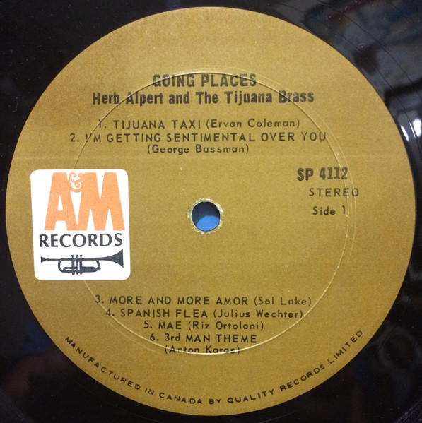 Herb Alpert And The Tijuana Brass - !!Going Places!! | A&M Records (SP-4112) - 3