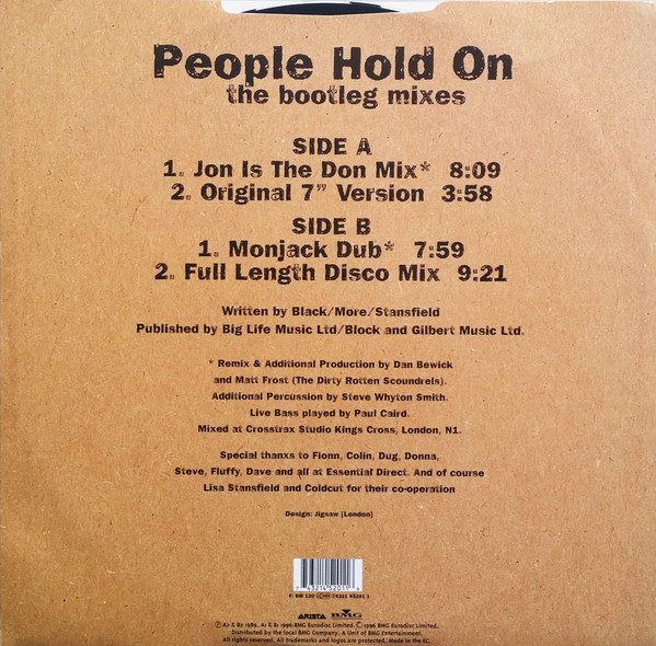 Lisa Stansfield Vs Dirty Rotten Scoundrels - People Hold On (The Bootleg Mixes) | Arista (74321 45201 1) - 2