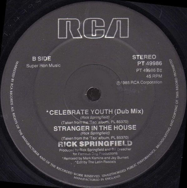 Rick Springfield - Celebrate Youth | RCA (PT 49986) - 3 Rick Springfield - Celebrate Youth | RCA (PT 49986) - 3
