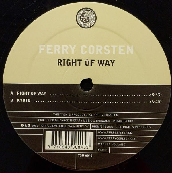 Ferry Corsten - Right Of Way | Tsunami (TSU 6045)