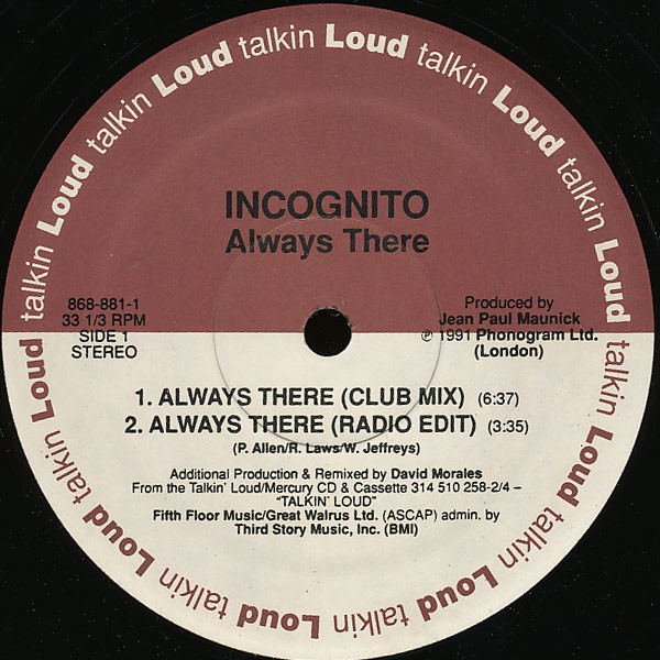 Incognito Featuring Jocelyn Brown - Always There | Talkin' Loud (868-881-1) - 2 Incognito Featuring Jocelyn Brown - Always There | Talkin' Loud (868-881-1) - 2