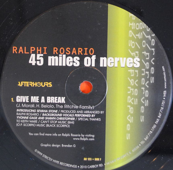 Ralphi Rosario - 45 Miles Of Nerves | Afterhours (AH-123) - 8