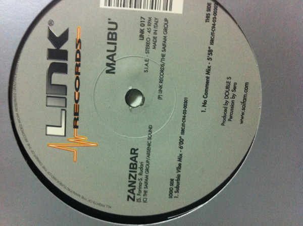 Malibu - Zanzibar | Link Records (LINK 017)