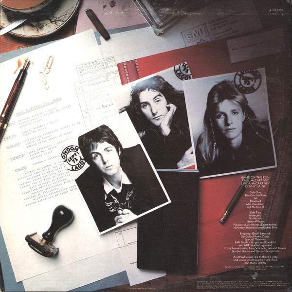 Paul McCartney & Wings - Band On The Run | Apple Records (SO-3415) - 2 Paul McCartney & Wings - Band On The Run | Apple Records (SO-3415) - 2