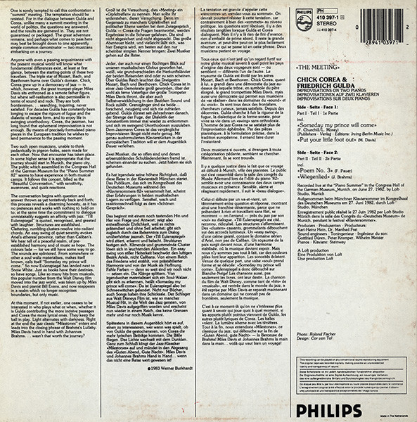 Chick Corea & Friedrich Gulda - The Meeting | Philips (410 397-1) - 2