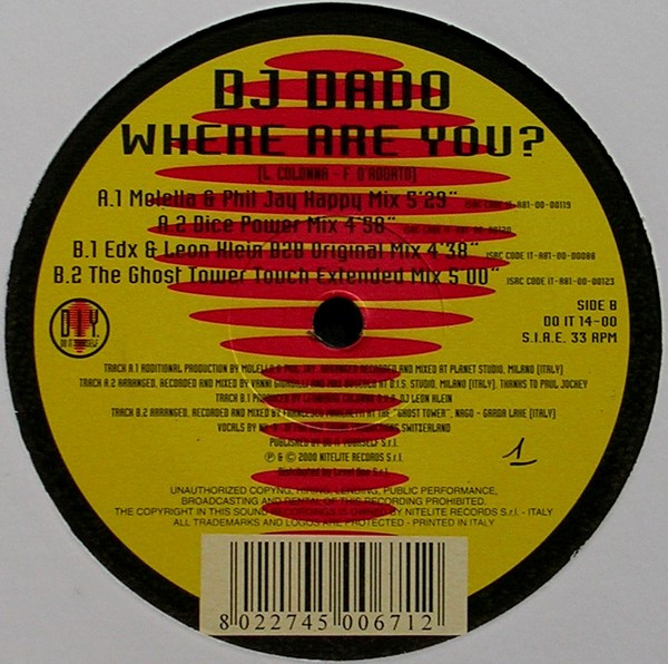 DJ Dado - Where Are You? | Do It Yourself Entertainment (DO IT 14-00) - 4 DJ Dado - Where Are You? | Do It Yourself Entertainment (DO IT 14-00) - 4