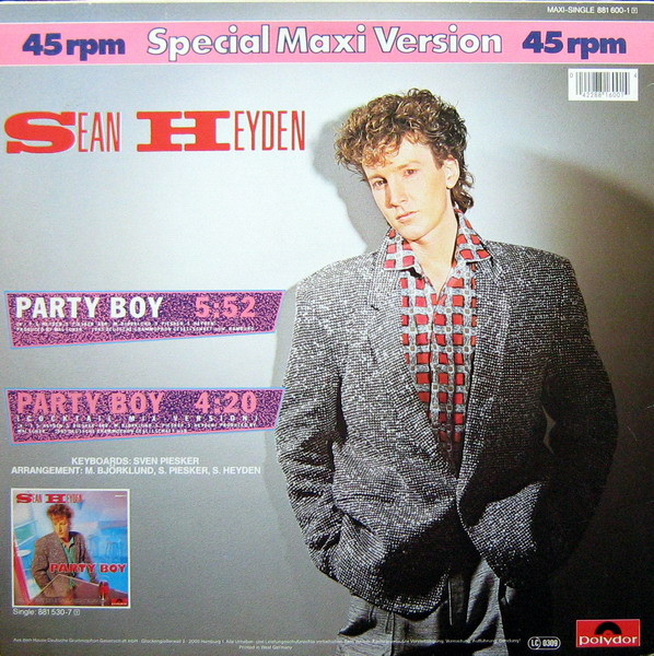 Sean Heyden - Party Boy | Polydor (881 600-1) - 2