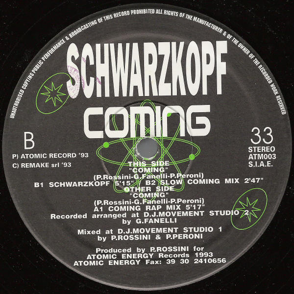 Schwarzkopf - Coming | Atomic Energy Records (ATM003) - main