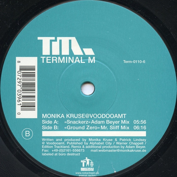 Monika Kruse @ Voodooamt - Snackerz / Ground Zero (Remixes) | Terminal M (Term-0110-6) - main Monika Kruse @ Voodooamt - Snackerz / Ground Zero (Remixes) | Terminal M (Term-0110-6) - main