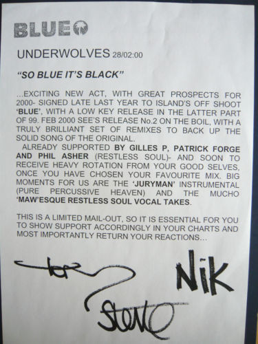 The Underwolves - So Blue It's Black | Blue (Island) (12PFA5DJ) - 2