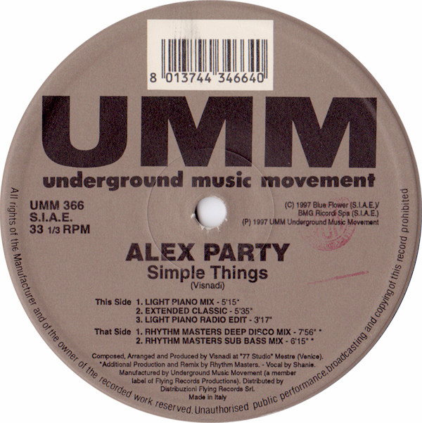 Alex Party - Simple Things | UMM (UMM 366) - 2