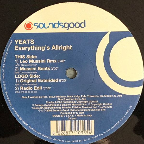Yeats - Everything's Allright | Sounds Good (GOOD 67) - 3