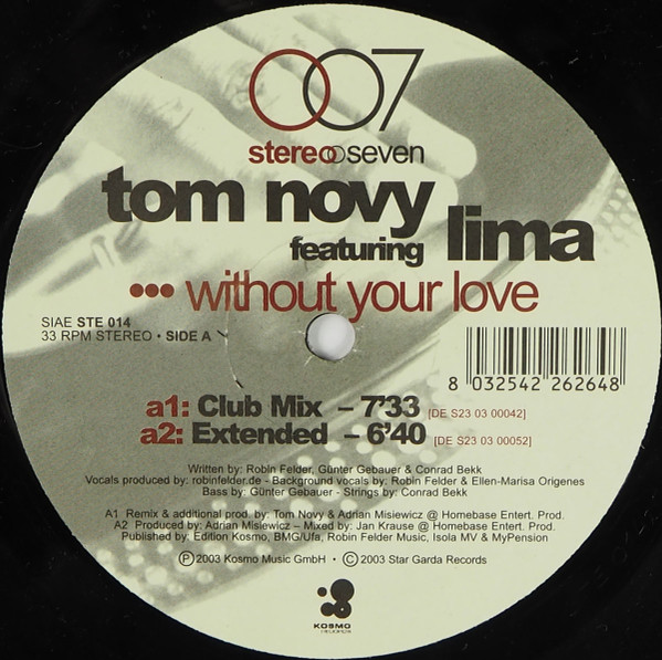 Tom Novy - Without Your Love | Stereoseven (ste014) - main Tom Novy - Without Your Love | Stereoseven (ste014) - main