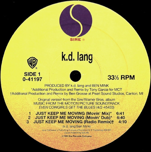 k.d. lang - Just Keep Me Moving | Sire (0-41197) - 3 k.d. lang - Just Keep Me Moving | Sire (0-41197) - 3