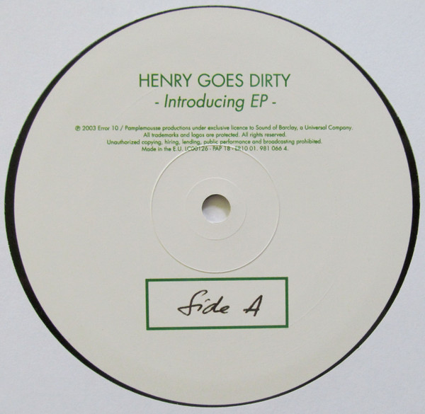 Henry Goes Dirty - Introducing EP | Pamplemousse Productions (PAP 018) - 3 Henry Goes Dirty - Introducing EP | Pamplemousse Productions (PAP 018) - 3