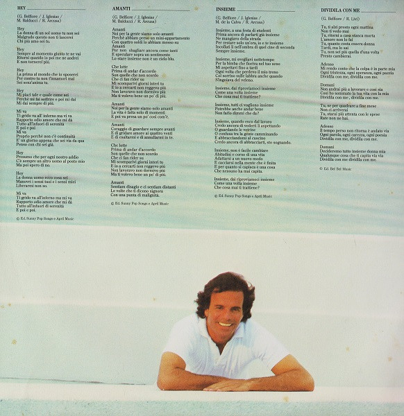 Julio Iglesias - Amanti | CBS (CBS 84805) - 5