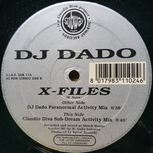 DJ Dado - X-Files | Subway Records (SUB 116) - 3 DJ Dado - X-Files | Subway Records (SUB 116) - 3