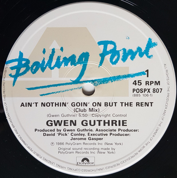 Gwen Guthrie - Ain't Nothin' Goin' On But The Rent | Boiling Point (POSPX 807) - 3 Gwen Guthrie - Ain't Nothin' Goin' On But The Rent | Boiling Point (POSPX 807) - 3