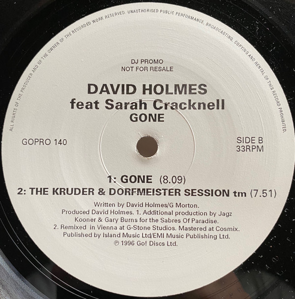 David Holmes - Gone | Go! Discs (GOPRO 140) - 2