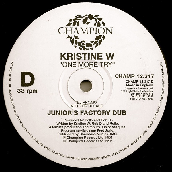 Kristine W - One More Try | Champion (CHAMP 12.317) - 4