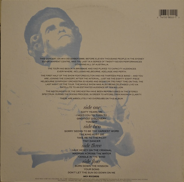 Elton John - Live In Australia (With The Melbourne Symphony Orchestra) | MCA Records (MCA2-8022) - 3 Elton John - Live In Australia (With The Melbourne Symphony Orchestra) | MCA Records (MCA2-8022) - 3