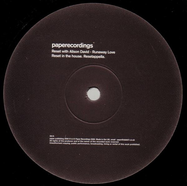 Reset With Alison David - Runaway Love | Paper Recordings (PAP 050) - 3 Reset With Alison David - Runaway Love | Paper Recordings (PAP 050) - 3