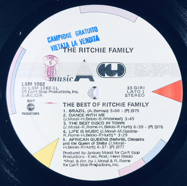 The Ritchie Family - The Best Of The Ritchie Family | CGD (LSM 1062) - 3
