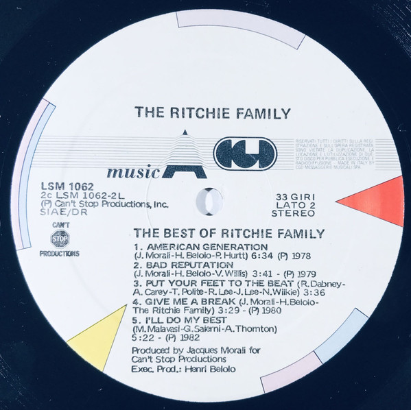 The Ritchie Family - The Best Of The Ritchie Family | CGD (LSM 1062) - 4