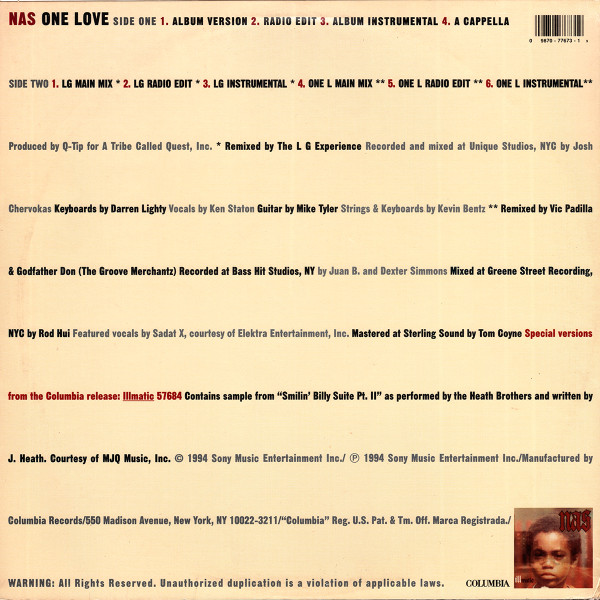 Nas - One Love | Columbia (44 77673) - 2 Nas - One Love | Columbia (44 77673) - 2