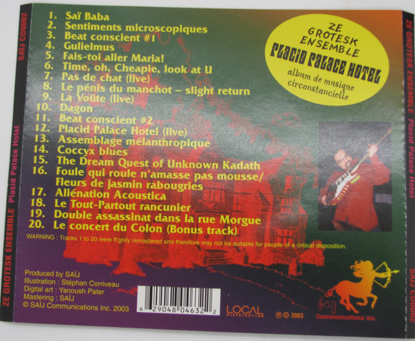 Ze Grotesk Ensemble - Placid Palace Hotel | Sopref Local Distribution (Saij CD0002) - 3 Ze Grotesk Ensemble - Placid Palace Hotel | Sopref Local Distribution (Saij CD0002) - 3