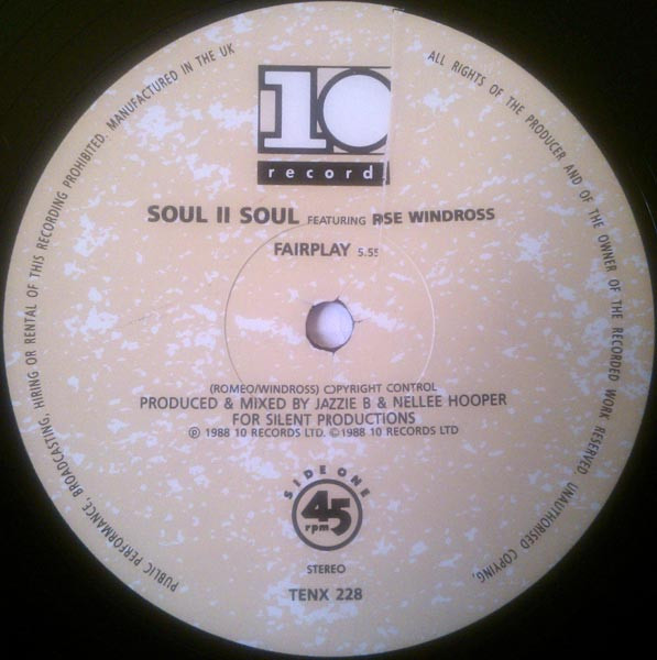 Soul II Soul & Rose Windross - Fairplay | 10 Records (TENX 228) - 2 Soul II Soul & Rose Windross - Fairplay | 10 Records (TENX 228) - 2