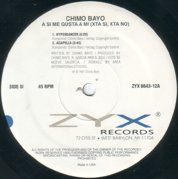 Chimo Bayo - A Si Me Gusta A Mi (X-Ta Si, X-Ta No) | ZYX Records (ZYX 6643-12) - 3
