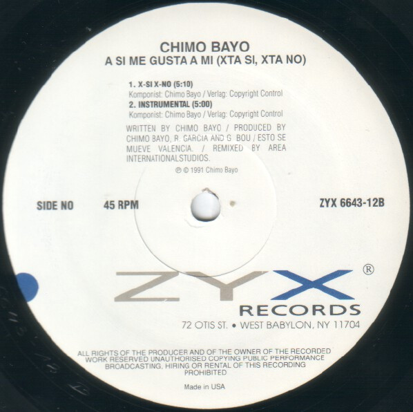 Chimo Bayo - A Si Me Gusta A Mi (X-Ta Si, X-Ta No) | ZYX Records (ZYX 6643-12) - 4
