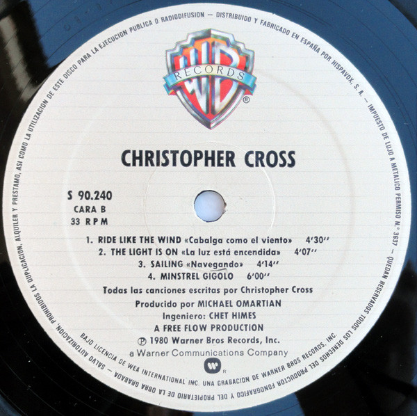 Christopher Cross - Christopher Cross | Warner Bros. Records (S 90.240) - 11
