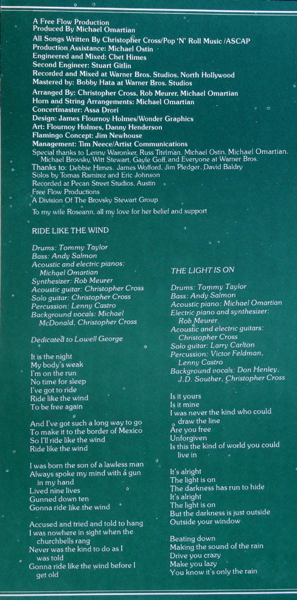 Christopher Cross - Christopher Cross | Warner Bros. Records (S 90.240) - 8