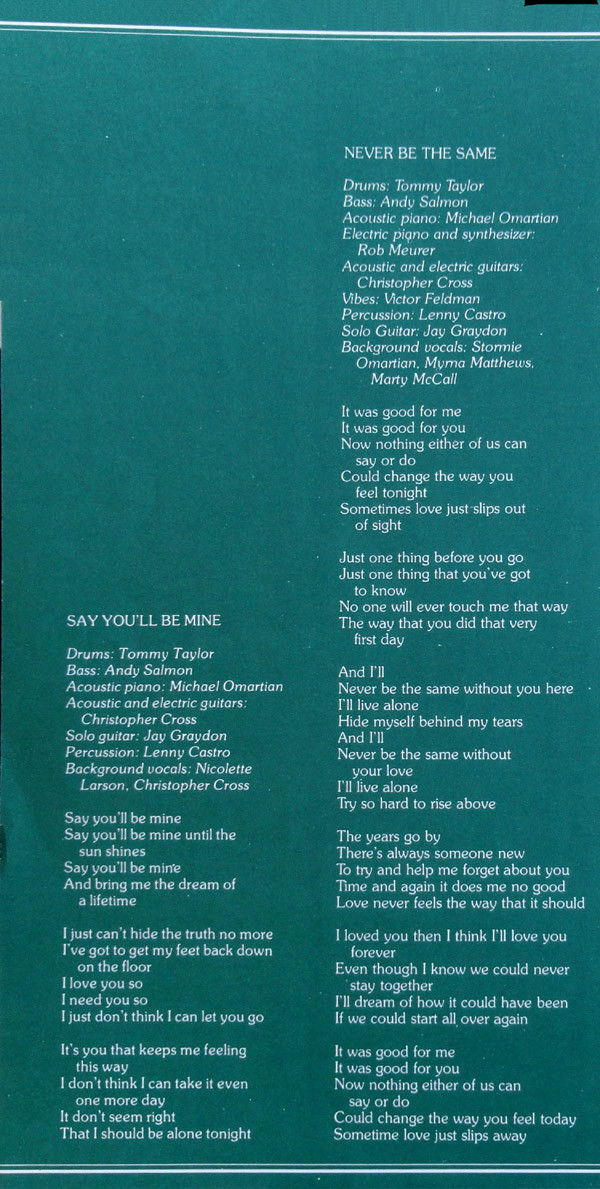 Christopher Cross - Christopher Cross | Warner Bros. Records (S 90.240) - 6