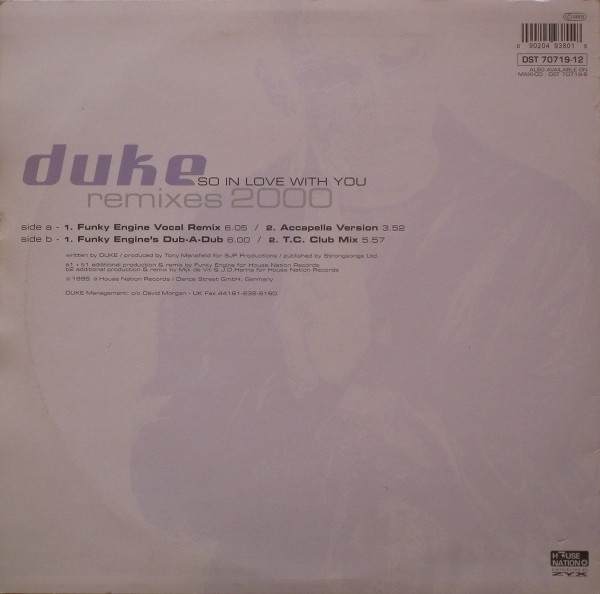 Duke - So In Love With You (Remixes 2000) | House Nation (DST 70719-12) - 2