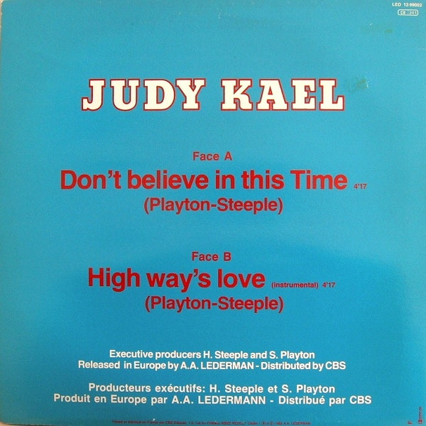 Judy Kael - Don't Believe In This Time | Lederman (LED 12-99002) - 2