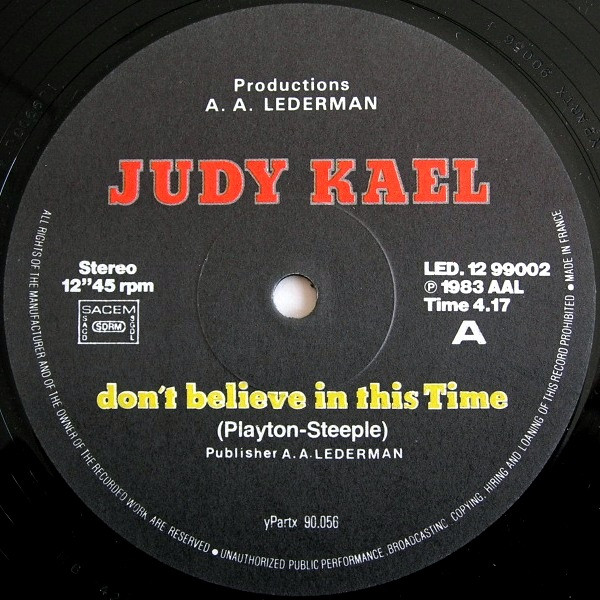 Judy Kael - Don't Believe In This Time | Lederman (LED 12-99002) - 3
